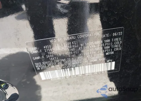 2022 Subaru Outback Limited from USA, damaged, VIN 4S4BTAMC0N3265206